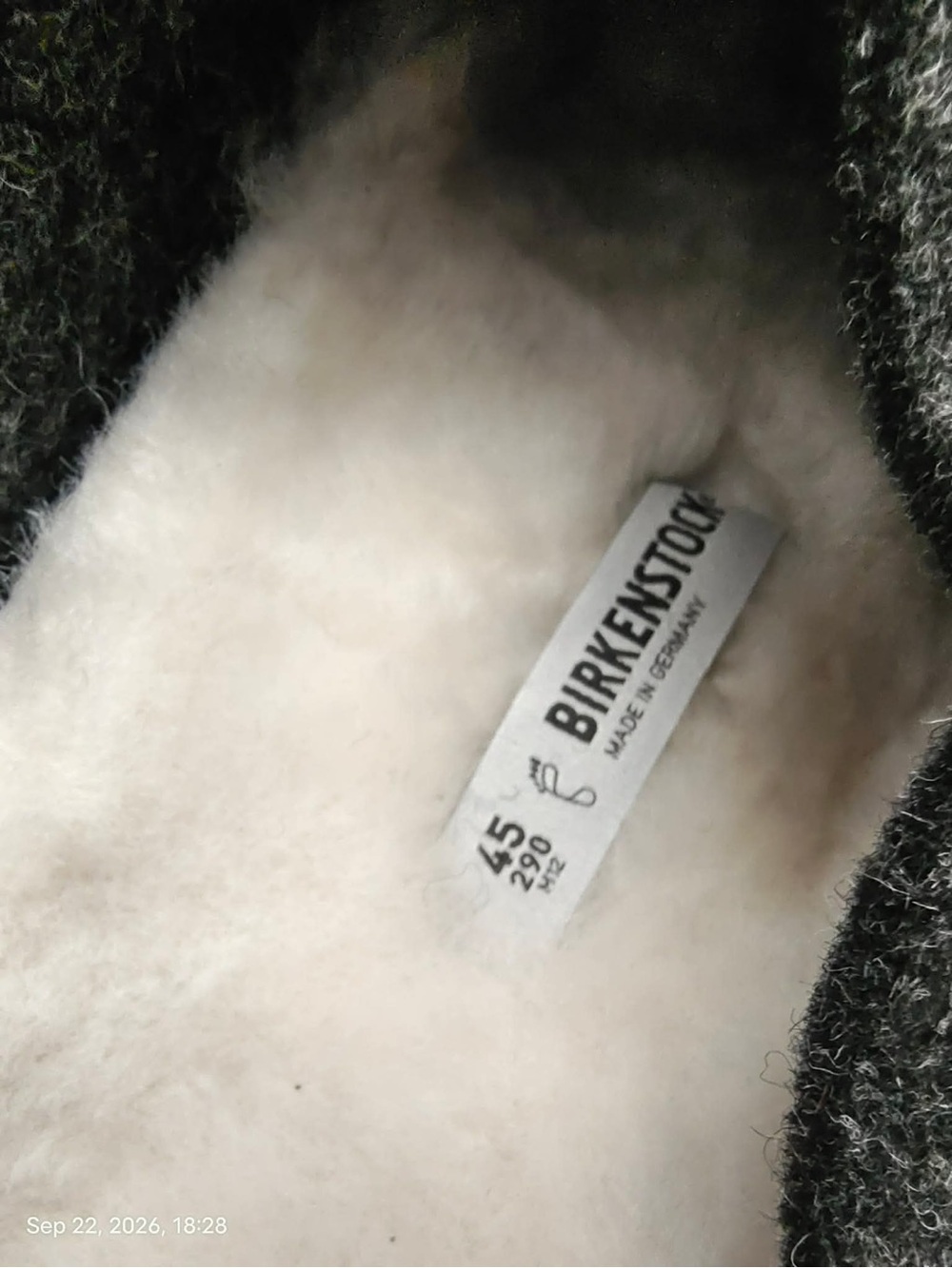 NWOB Birkenstock Zermatt
Shearling Lined Slipper, Black, Size
45 EU 12 US Gray - Picture 6 of 6